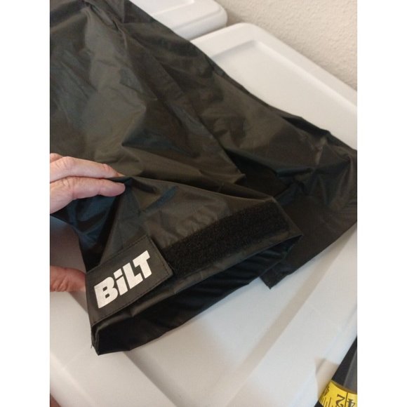 Nwt Men's Bilt Black Monsoon Over Pant Elastic Waist Water Resistant Medium - Picture 8 of 9